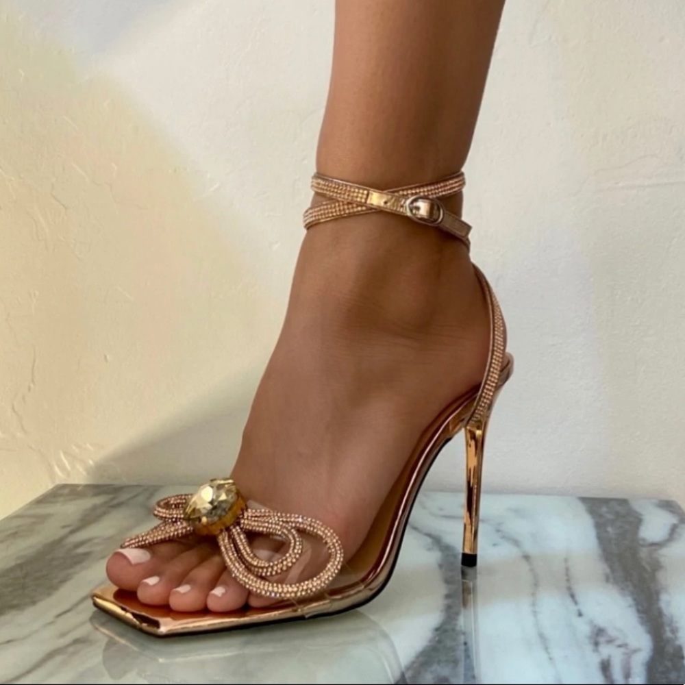 Cult of Coquette Elizabeth Rose Gold Double Bow Heels
Like new WORN ONCE